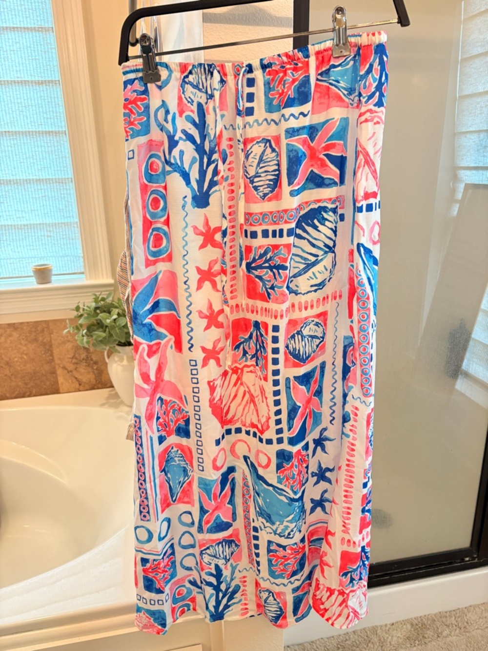 Pink & Blue Seashell  Swim Skirt Cover-Up